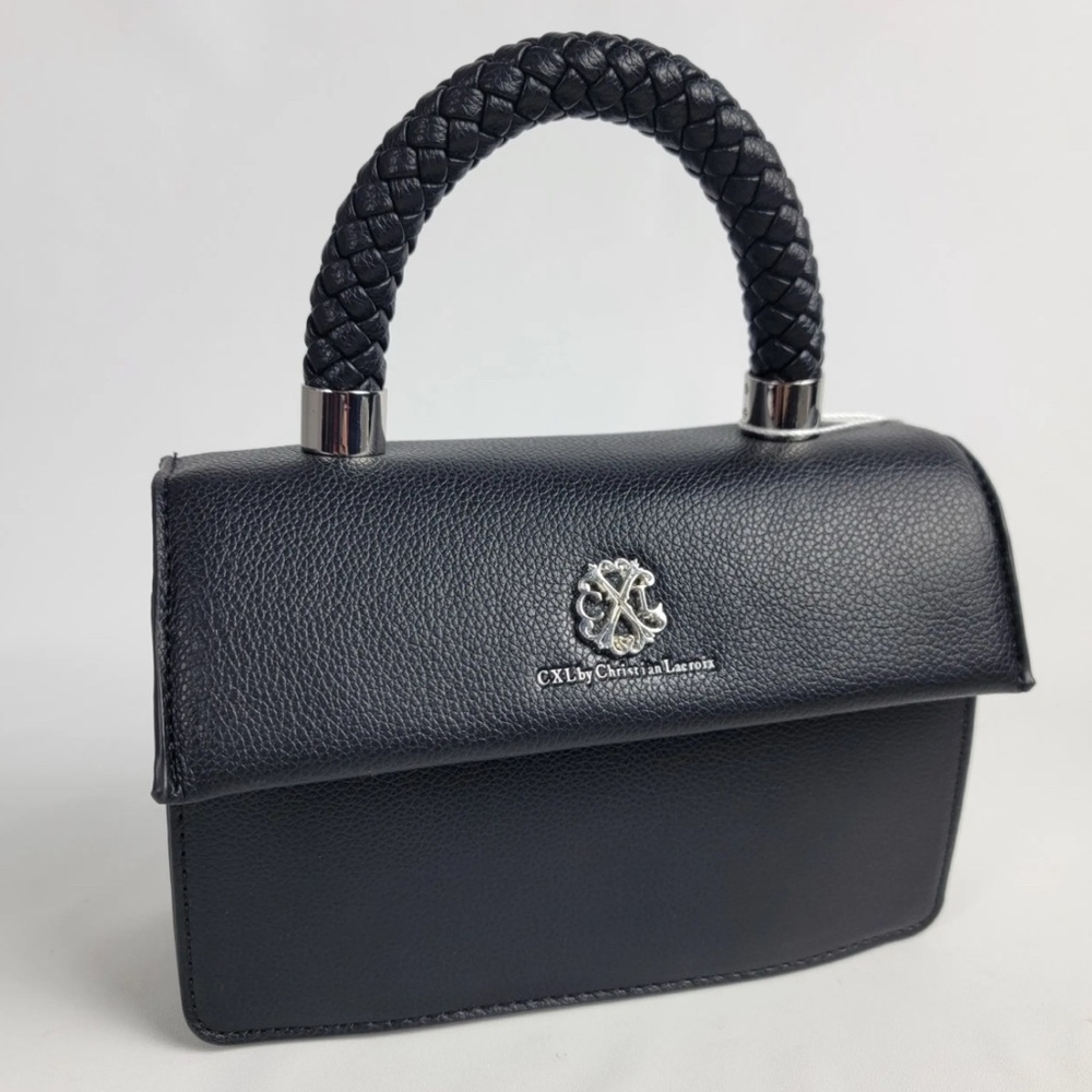 CXL by Christian Lacroix Jardin Braided Handle Crossbody Black Bag